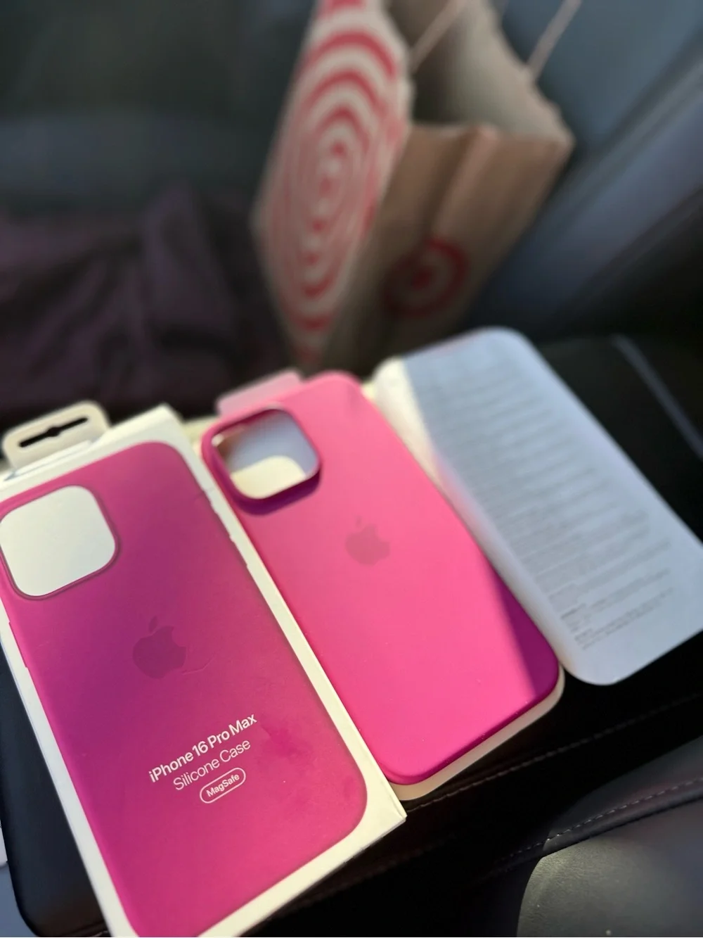 Apple iPhone 16 Pro Max Silicone Case - pink and stone grey